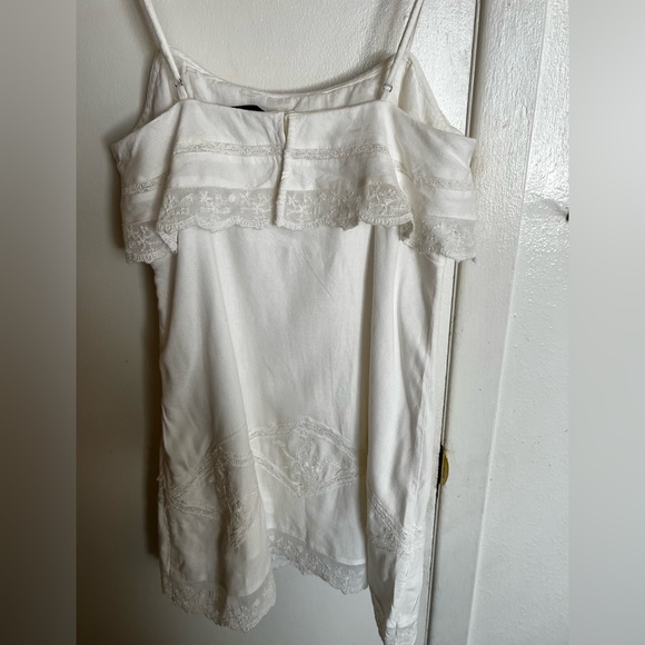 Zara White Lace-Trim Mini Dress - Picture 4 of 7